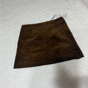 NWT Zara Brown Corduroy Mini Skirt